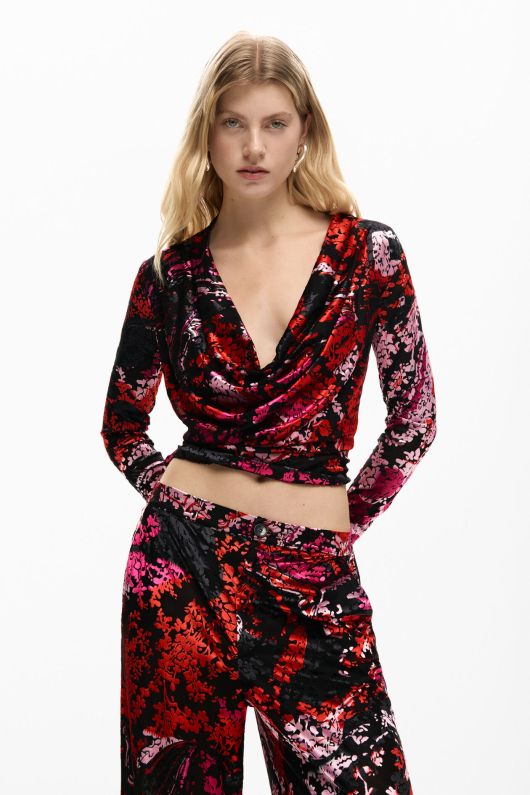 Pantaloni cu print floral, by mr. christian lacroix