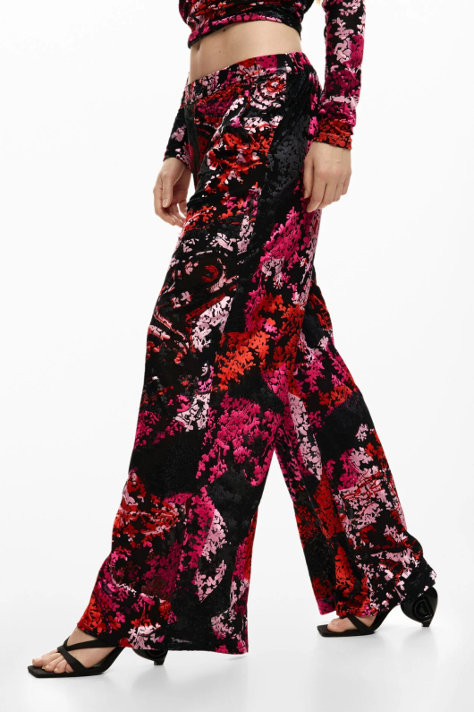 Pantaloni cu print floral, by mr. christian lacroix