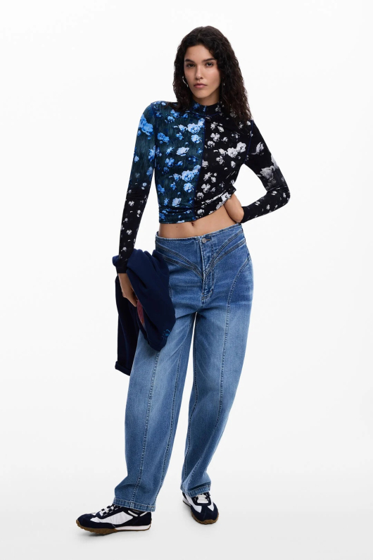 BLUZA DIN VASCOZA CU PRINT FLORAL