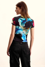 Tricou cu print floral, creat de mr. Christian Lacroix
