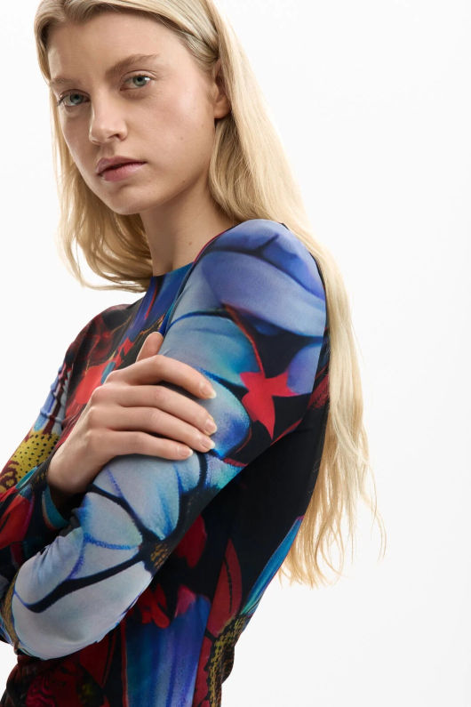Rochie asimetrica imprimata
