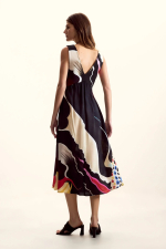 Rochie neagra cu print multicolor, creata de Mr. Christian Lacroix