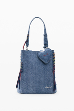 Rucsac mic din denim cu portofel inima