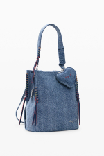 Rucsac mic din denim cu portofel inima