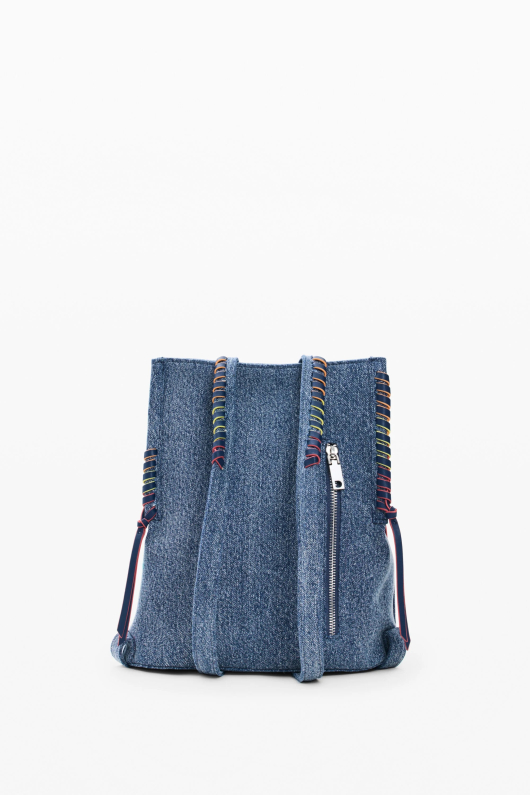 Rucsac mic din denim cu portofel inima