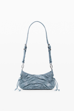 Geanta mica din denim incretita