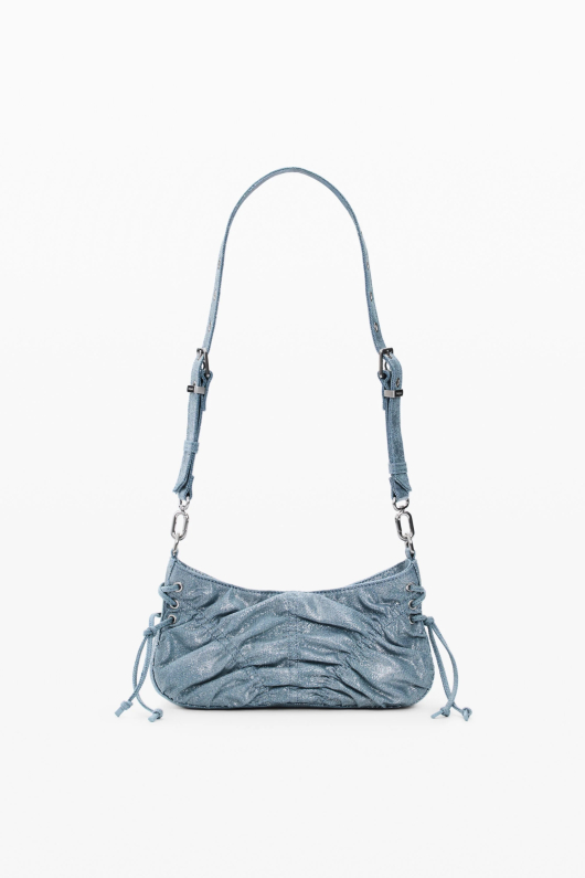 Geanta mica din denim incretita