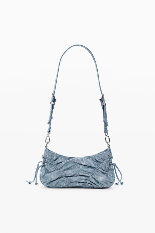 Geanta mica din denim incretita