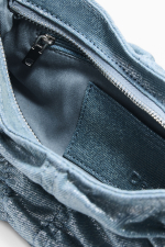 Geanta mica din denim incretita