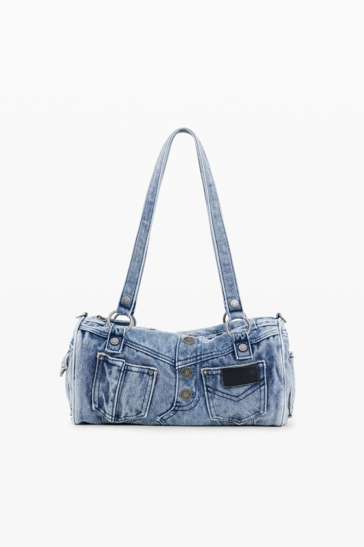 Geanta denim cu buzunare