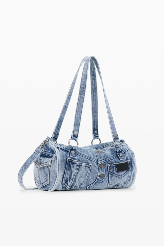 Geanta denim cu buzunare