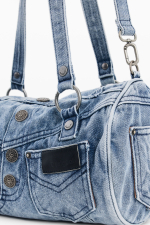 Geanta denim cu buzunare