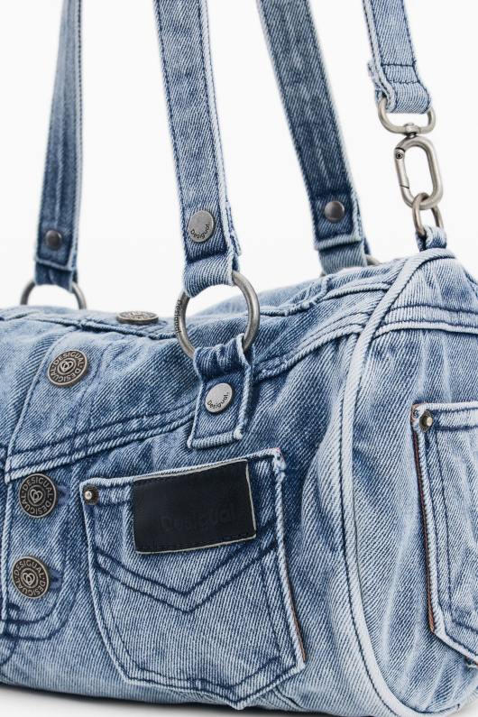 Geanta denim cu buzunare