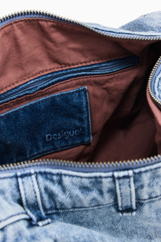 Geanta denim cu buzunare