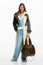 Geanta shopper mare din nailon ceruit