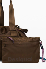 Geanta shopper mare din nailon ceruit