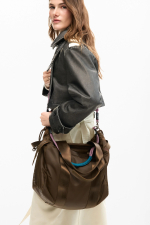 Geanta shopper mare din nailon ceruit