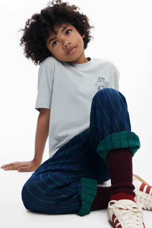 Pantaloni jeans cu dungi