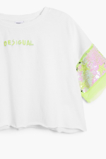 Tricou cu maneca scurta cu paiete
