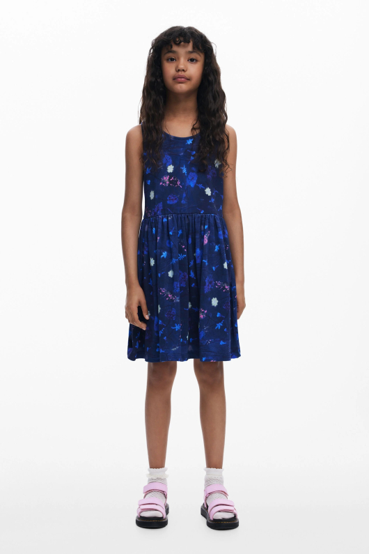ROCHIE ALBASTRA CU FLORI