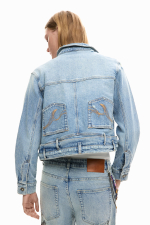 Geaca denim imprimata