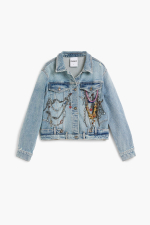 Geaca denim imprimata