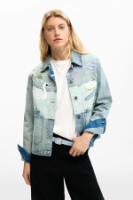 Geaca denim patch