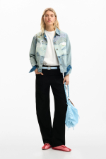Geaca denim patch