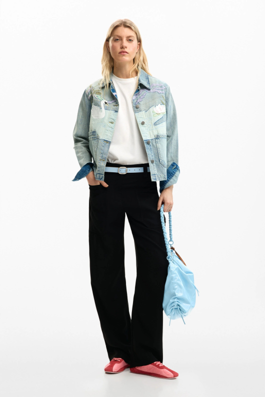Geaca denim patch