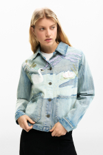 Geaca denim patch