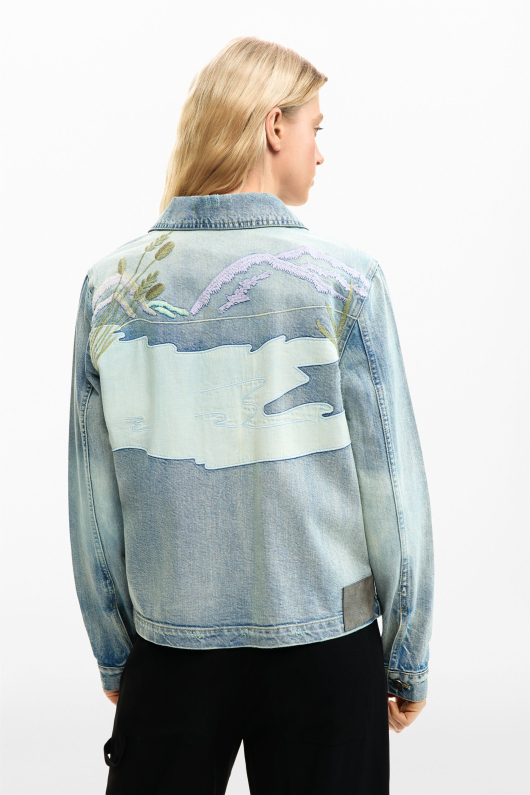 Geaca denim patch