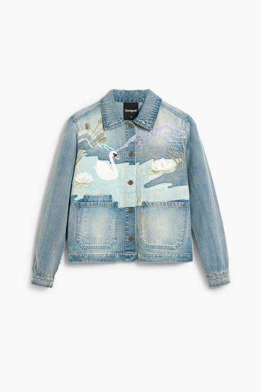 Geaca denim patch