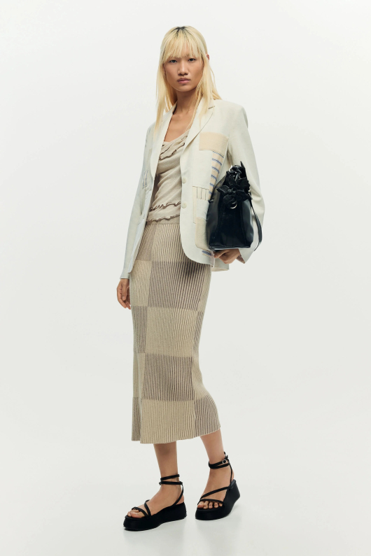 Sacou alb patchwork
