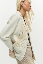 Sacou alb patchwork