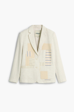 Sacou alb patchwork