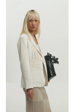 Sacou alb patchwork