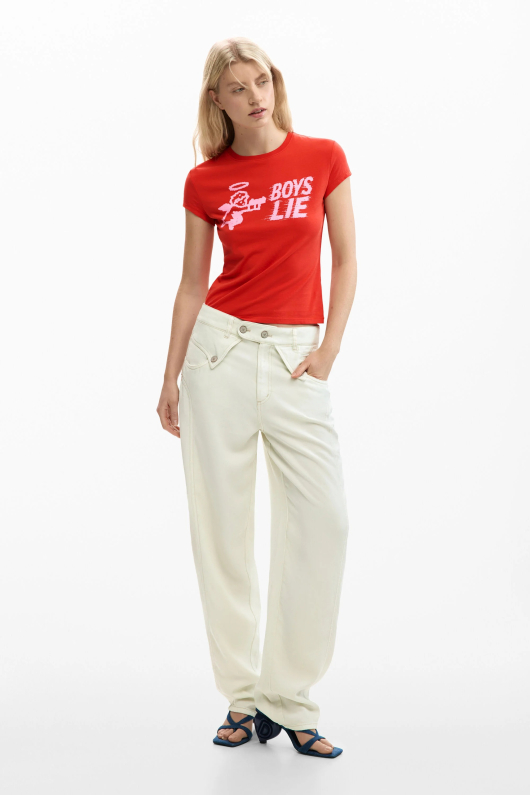 TRICOU ROSU CU PRINT
