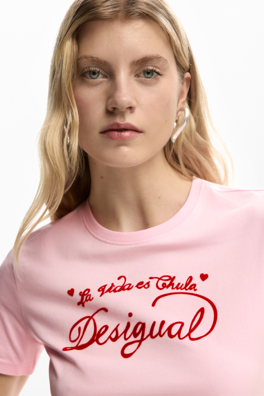 TRICOU ROZ CU PRINT