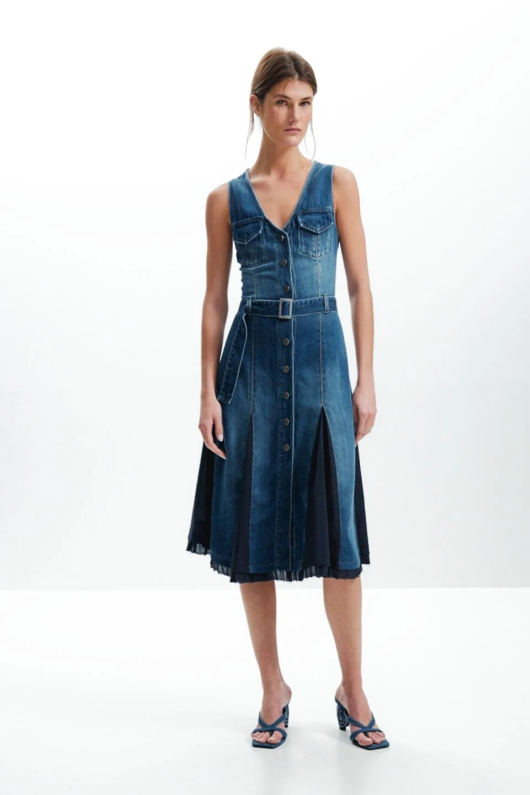 Rochie midi din denim