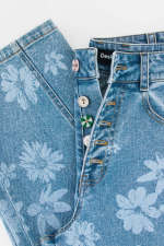 Pantaloni din denim cu flori