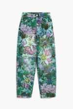 PANTALONI DENIM CU PRINT FLORAL