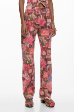 Pantaloni din denim imprimati