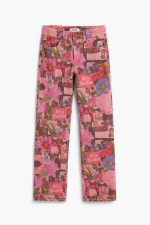 Pantaloni din denim imprimati