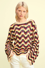 Pulover crosetat cu model zig-zag
