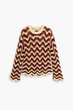 Pulover crosetat cu model zig-zag