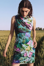 ROCHIE MINI DIN TULL CU IMPRIMEU FLORAL