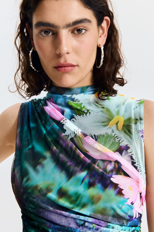 ROCHIE MINI DIN TULL CU IMPRIMEU FLORAL