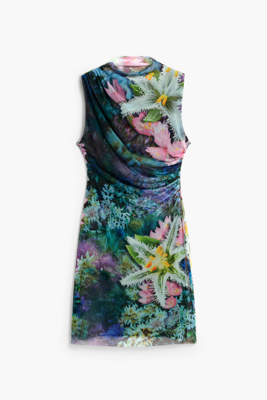 ROCHIE MINI DIN TULL CU IMPRIMEU FLORAL