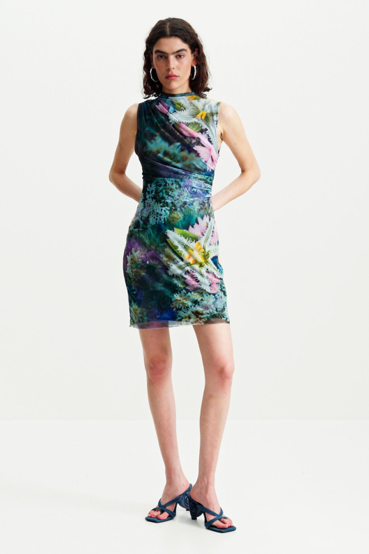 ROCHIE MINI DIN TULL CU IMPRIMEU FLORAL