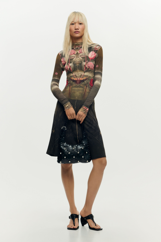 ROCHIE LUNGA CU PRINT FLORAL